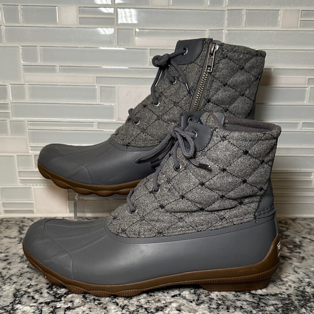 Sperry Syren Gulf Quilted Duck Wool Blend Rubber Casual Boots - 10